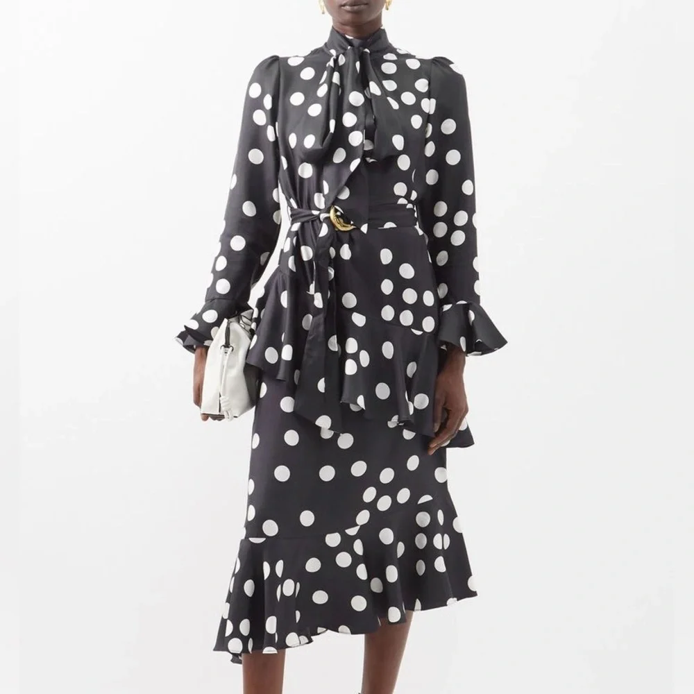 zimmermann tie neck midi dress Zimmermann Rhiannon Tie Neck Midi Dress
